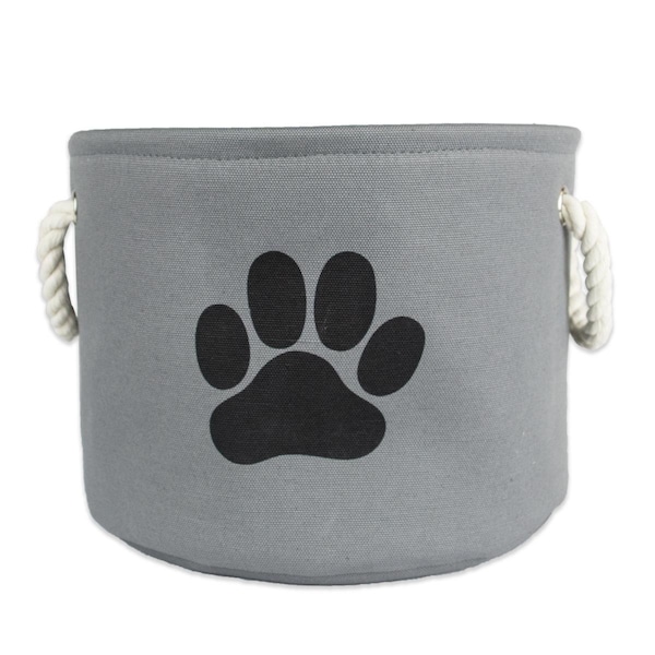Convenience Concepts 12 x 15 x 15 in. Polyester Round Pet Bin Paw, Grey - Medium HI2567937 - main